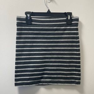 Forever 21 Bodycon Spandex Horizontal Striped Gray Miniskirt